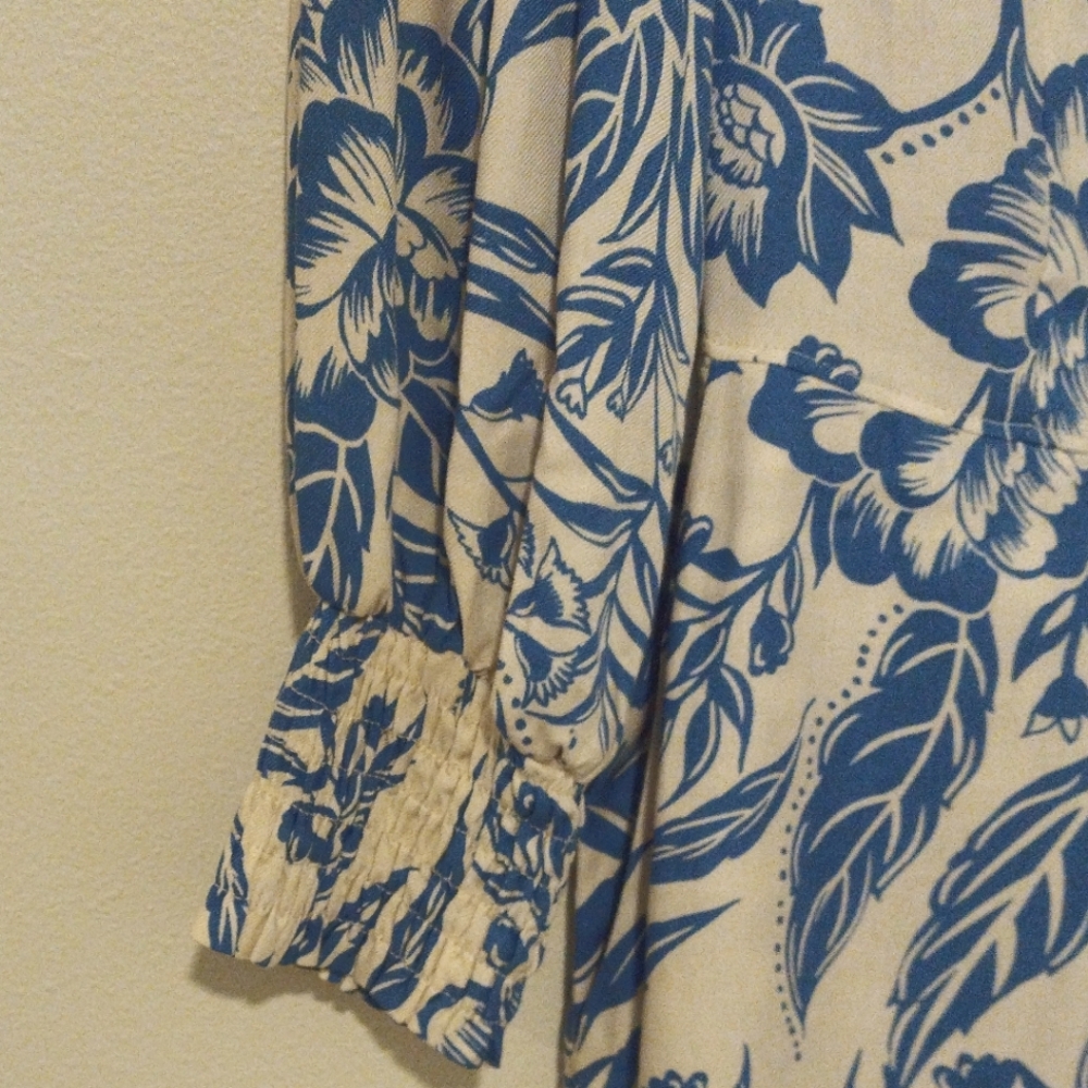 CAbi Blue and White Floral Mini Dress - Picture 6 of 7
